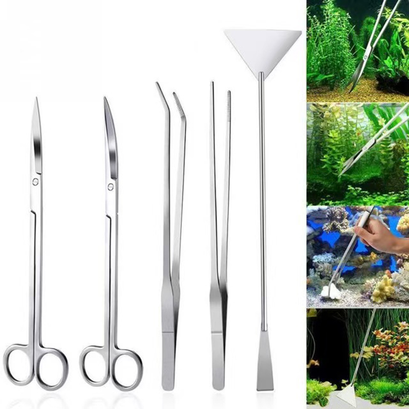 Planted Aquarium Tool Kit - ชุดเครื่องมือบำรุงรักษาตู้ปลาแบบมืออาชีพ ที่ทำความสะอาดตู้ปลา แหนบ กรรไกร สำหรับพืชน้ำ หญ้า