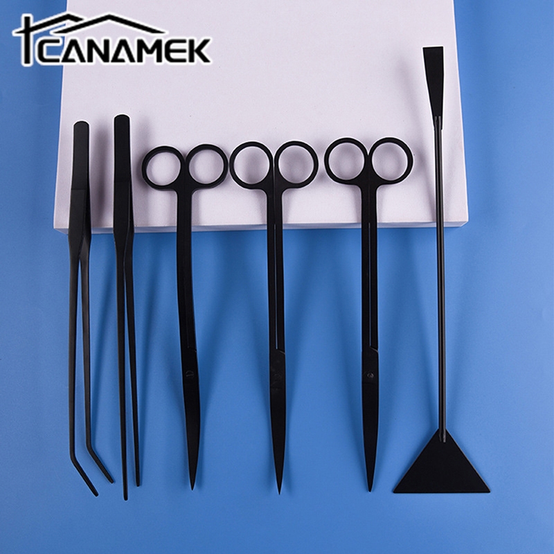 Planted Aquarium Tool Kit - ชุดเครื่องมือตู้ปลาตู้ปลาทำจากสแตนเลส4/5/6ชิ้นแหนบแหนบยาวกรรไกรไม้พายสำหรับผู้เริ่มต้นปลา